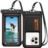 DEPAR Custodia impermeabile per cellulare IP68 con cuscini da nuoto, custodia impermeabile per cellulare per iPhone 16 15 14 13 Pro Max, per Galaxy S25, S24, S23 ecc. fotografia subacquea