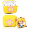 LEWOTE Compatibile con Apple Airpods Pro 3 Custodia protettiva Divertente Carino Cartone Animato Sottile Candy Cover con Portachiavi