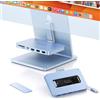 Minisopuru iMac Accessori 2021/2023/2024, USB Hub Supporta NVMe SATA SSD (non Incluso), Hub per M1/M3/M4 con 10 GB/s, SD/TF, Adattatore per 24/Studio Display 27, Blu