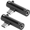 Ejoyous Confezione da 2 Adattatori Jack per Cuffie USB C a 3,5 Mm, Adattatore per Cuffie USB C e Adattatore con Angolo di Ricarica a 90 Gradi per Jack 2 in 1 TypeC a Cavo Audio Assist da