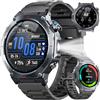 Jugeman Smartwatch Uomo GPS, 1.43 AMOLED Militari Orologio Smartwatch con Chiamate Bluetooth, 5 ATM Smart Watch con Sonno/Cardiofrequenzimetro/Torcia/Bussola, 160+ Sportive Fitness Tracker per Android iOS