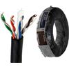 kenable Cavo di Rete Ethernet Esterno CAT6 in RAME per Uso Outdoor UTP 50 m [50 metri/50m] Nero