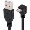 JSER Cavo di ricarica dati Down Angled 90 gradi Micro USB 2.0 tipo 5 pin a USB 2.0 tipo A 480 Mbps per telefono tablet computer fotocamera (100 cm)