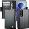 Phernykas Custodia a Libro Portafoglio per Samsung Galaxy Z Fold 8, RFID | 3 Slot - Per Pendolarismo, Flip Cover Doppia Fibbia Magnetica, Pelle PU Anti-Macchia, Supporto, Lavoro, Telefono Libretto