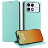 MOJIA Cover per Xiaomi Poco F9 Pro, [Forte Chiusura Magnetica] Case Portafoglio in Pelle PU Premium, Custodia a Libro per Telefono con Porta Carte. Menta verde