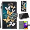 KENHONER Custodia per Samsung Galaxy A52 5G/4G/A52s 5G, Farfalla | Portafoglio Pelle PU, Magnetica, Resistente Agli Urti, Scomparto Carte Credito, Pieghevole, Flip Libro, Motivo
