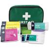 Reliance Medical Lewist Plast Kit Primo Soccorso - 1 Persona in Borsa Verde Compatta, con Cerotti, Bende, Guida e Guanti, Ideale per Casa Auto Viaggi Lavoro Conforme Standard HSE