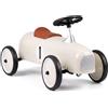 KOMFOTTEU Macchina Cavalcabile Vintage per Bambini 18+ Mesi (Bianco) | Macchinina senza Pedale Ride on, Auto da Corsa con Ruote Silenziose, Volante e Sedile Comodo, Max 30 kg