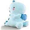 Fouvin Peluche a forma di dinosauro con cuore, 30 cm, simpatico dinosauro di peluche, regalo per ragazze, fidanzate, bambini, San Valentino (blu)