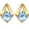 JewelryPalace 1.2ct Orecchini a Lobo Donna Argento 925 con Genuino Topazio Azzurro, Ventaglio Orecchini a Bottone Donna con Pietra a Taglio Rotondo, Orecchini Azzurri in Tre Ori Set Gioielli Donna
