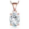 JewelryPalace 1-2ct Collana Solitario Donna Argento 925 con Creato Moissanite, Collana Ciondolo Pietra a Taglio Ovale con Catena Veneziana 45cm, Collane Pendenti in Tre Ori Set Gioielli Donna