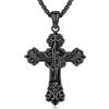 Aniu Collana San Michele Arcangelo/San Cristoforo/Crocifisso Gesù Ciondolo Argento 925 Protezione Angelo Religioso Amuleto Regalo Gioielli per Uomo Donna