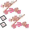 LLELEMAMO Anello Fiore di Pesco Rosa da Donna con Pietra Preziosa (2 PCS-C)