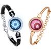 TOTWOO Braccialetti tattili a lunga distanza con funzione di vibrazione Gioielli intelligenti per lui e per lei, braccialetti coordinati con sole e luna, regali per coppie, coppia uno a uno tramite