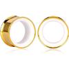 Vankula Dilatatori Lobo Double Flared tunnel dilatatore orecchie Bicolore di Base in Acciaio inossidabile lobi piercing espansori Gioielli Uomo Donna 19mm(3/4) Oro Bianco