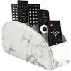 WAYIFON Supporto per telecomando con 5 tasche, grande supporto per TV, DVD, 4K Stick e Bluray, telecomando per penne, M-marmo bianco