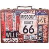 Birendy 1711-Route66-M-26 - Cassapanca da viaggio, con valigetta in similpelle