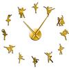 通用 Ballerina adesivo da parete Orologio da parete grande adesivo da parete Orologio da parete per ballerino di danza classica gigante Orologi da parete oversize per ragazze danzanti G-27