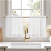 KGORGE Tende per Interni a Vetro Finestra 2 Pezzi L 60 x A 50 CM Corte Tende a Vetro per Finestra Moderne Voile Curtains Bianche Trasparenti per Cucina con Tasca