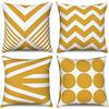 Hnmdmyi Copricuscino giallo 45x45 set di 4, moderno astratto modello geometrico decorativo cuscino copre lino quadrato cuscino caso per divano letto giardino all'aperto Home Decor