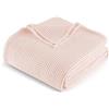 Exclusivo Mezcla Coperta in Puro Cotone 100%, Coperta Trama Waffle come Copriletto, Morbida Leggera e Traspirante, Copripiumino per Divano e Letto, Tutte le Stagioni, 130x170 CM, Rosa