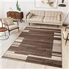 TAPISO Sari Tappeto Soggiorno Moderni Pelo Corto Motivo Geometrico Astratto Marrone Brown Salotto Sala Camera Oeko-Tex 240 x 330 cm
