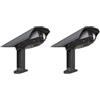 CALEX Faretto Solaree LED da giardino Padoa, con picchetto, luce calda (2700K), impermeabile, per esterni, Nero, Confezione da 2