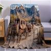 Generic Stile Retrò Coperta Plaid in Flanella 100 x 130 cm carrozza di montagna Microfibra Morbida e Calda per Letto Matrimoniale e Divano