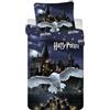 Jerry Fabrics Harry Potter - Biancheria da letto per bambini, 140 x 200 cm + federa 70 x | Motivo reversibile, chiusura lampo, morbido, facile da pulire, in microfibra Oeko-Tex 100, licenza ufficiale