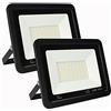 Mille Lucciole YCZM Faretto LED da Esterno 50W,Faro LED Esterno 72 leds 3000K Bianco Caldo 5000LM,Faretti LED Esterno Impermeabile IP65,Faretti Esterni adatto Giardino Terrazza Garage Patio【2 Pezzi Guscio Nero】