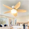 Fachae Lampadario Ventilatore da Soffitto a 5 Pale Finitura effetto legno | Ventilatore da Soffitto con Luce e Telecomando,Dimmerabile,Reversibile,Tempistica 6 Velocità, per Soggiorno Camera da Letto