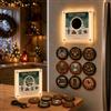 Generic Christmas Vinyl Player Fridge Record NFC Magnetic Music Box Set,LED Acrylic | Mini Magnetic Music Box Refrigerator Jingle Magnet,9 Programmable Discs 128MB Built In Storage Personalized Audio