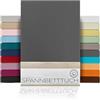 BEAUTEX Lenzuolo con Angoli Lenzuola in Cotone Pettinato, Jersey Premium 160g/m², Taglia e Colore selezionabili, Standard - 100x200x30 cm, Grigio Scuro