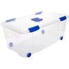Acan Tradineur - Scatola portaoggetti in plastica - Contenitore per riporre libri, vestiti, coperte - N. 7-30 x 73 x 41 cm - 61 L