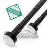 VECTO Asta per tende senza fori, 430 - 480 cm, diametro 32 mm, asta telescopica nera, per morsetto per tenda da doccia, asta appendiabiti, divisorio