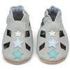 Dotty Fish Sandali in Pelle Barefoot, Suola Morbida, Antiscivolo | Traspirante, Leggero, Flessibile, Punta Ampia, Caviglie Elasticizzate