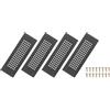 PATIKIL 4 Pcs Copertura Per Presa D'Aria Per Porta 6 X 2 Inch Nero | Per Armadio Guardaroba Porta Soffitto, Griglia Di Ventilazione In Alluminio, Con Fori A Diamante, E Viti Di Montaggio