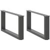 vidaXL Gambe per Tavolino da Caffè a Forma di U 2 pz Antracite 70x(30-31) cm Acciaio