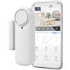 Nivian Allarme per porta intelligente WiFi, sensore magnetico per porte, wireless con app mobile, notifiche in tempo reale, pulsante manuale, sirena 100dB (Unità)