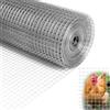 QWORK® Rete Metallica Zincata, 1 x 20 m Rete Metallica, 12.7 mm fori Rete Rigida per Recinzione, Rete Recinzione, per Pollai, Voliera