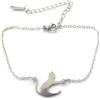 ThurColas Bracciale da donna in acciaio inossidabile 17 cm, pendente a forma di gatto, finitura argento - Produzione artigianale francese