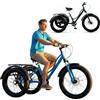 Generic Triciclo a 3 ruote con pneumatici larghi, 7 velocità, per adulti e anziani, ideale per il ciclismo all'aperto.