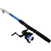 Housoutil Canna da Pesca Telescopica in Acciaio Inossidabile e Plastica Blu | Lunghezza Regolabile, Rivestimento Resistente All'usura, Uscita Fluida del Filo, Uso Outdoor e Pesca Sul Ghiaccio