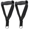 DEARMAMY 2 Pezzi Maniglia per Allenamento Impugnatura Fitness per Tirata | Accessorio per Bodybuilding e Sport, PP Nero, per Corda e Amaca, Resiste Fino a 180 Libbre