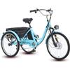 Generic Triciclo elettrico a pedalata assistita per adulti, 24 pollici, 150 kg, per shopping e attività fisica