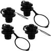 ULTECHNOVO 4 Pezzi Valvola Multi Foro per Kayak e Canoa in PVC Nera Molla | Ricambio per Barca Gonfiabile, Schermo Incluso, Previene Perdite e Ingressi Estranei, Facile da Sostituire