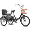 Generic Triciclo tandem a 3 ruote da 20 pollici per adulti, ideale per svago, shopping e picnic.
