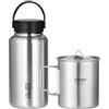 Lixada Botella de Agua de Acero inoxidable de 1050 ml, Botella de Agua para deportes al AIRE Libre a prueba de fugas, adecuada para acampar y hacer senderismo al AIRE Libre.