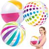 PWCTNT Palla ad acqua gonfiabile, 3 palle da spiaggia, per giochi in piscina e attività in spiaggia, pallone gonfiabile con pois e strisce colorati, diametro 27 cm dopo il gonfiaggio