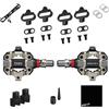 RiseUP Favero Assioma PRO MX-2, misuratore di potenza con pedale laterale a doppio sensore, per mountain bike, con tacchetti extra, tacchetti SPD compatibili con MTB, connettività Bluetooth e ANT+, per
